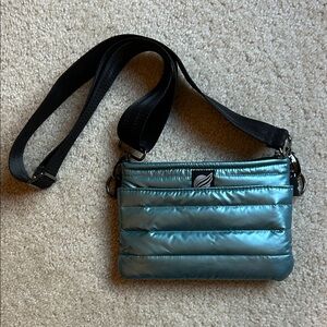 THINK ROYLN Metallic Blue Crossbody Bag